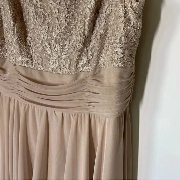 Jessica Howard Evenings Champagne Chiffon and Lace Formal Dress Size 14 - Picture 4 of 11